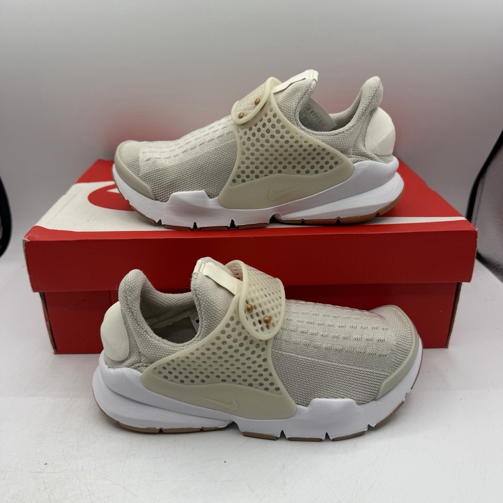 Nike Sock Dart Running Shoes Womens Sz 5 Light Bone/Sail Sneakers 848475-002
